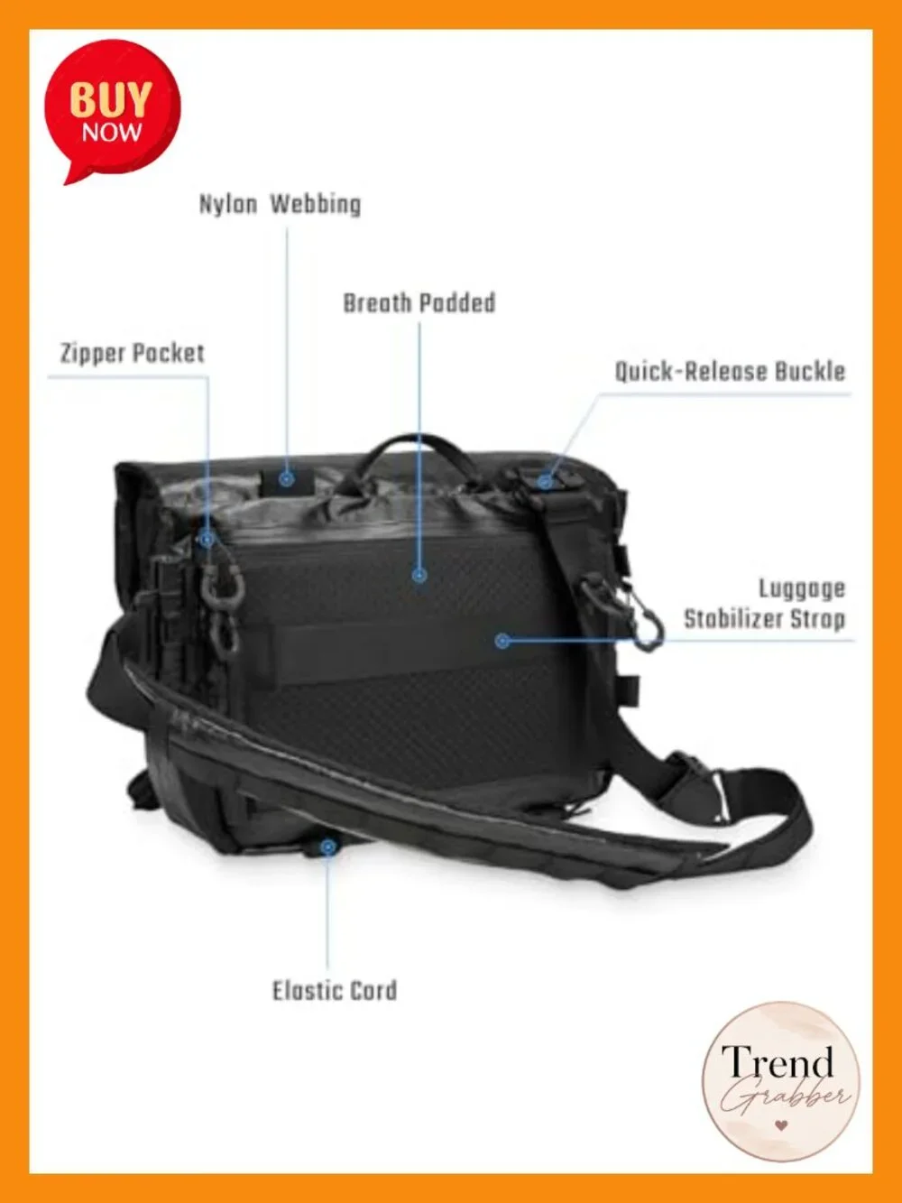 Water-Resistant Nylon Tactical EDC Shoulder Bag with Quick-Adjust Strap 15.5L